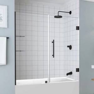 Frameless Shower Enclosure Door and Panel for Bathtub